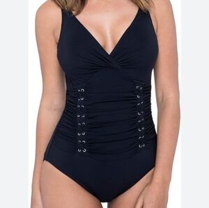 Profile by Gottex Women's Twist Front V-Neck One Piece Swimsuit